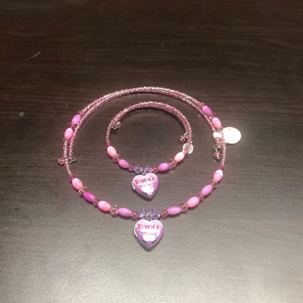 High intencity locket choker and bracelet set